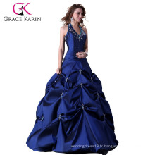 Grace karin Blue Ball Halter Backless Robes Cheap Quinceanera Robes CL3108